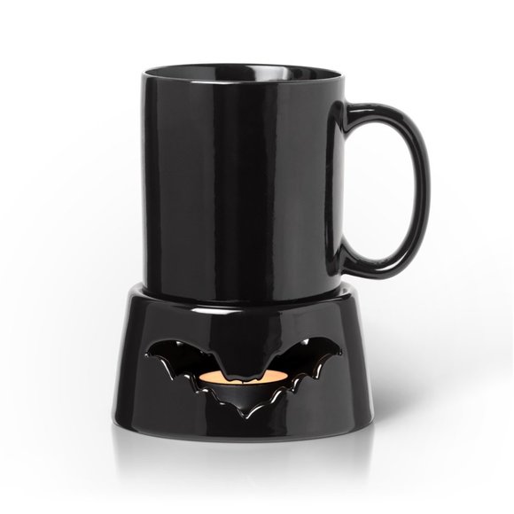Alchemy Gothic Black Bat Cutouts Warmer and MUG Tealight Candle Holder NEW